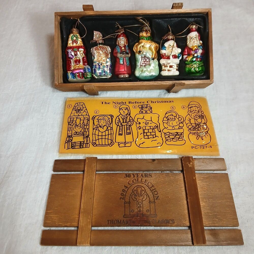Vtg 2004 Thomas Pacconi Classics The Night Before Christmas Set Of 6 Ornaments